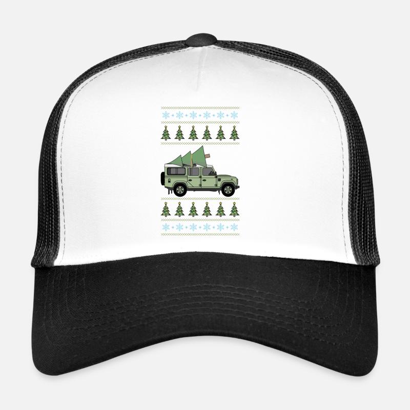 Defender 110 - Arbre de Noël - Casquette trucker  - blanc/noir