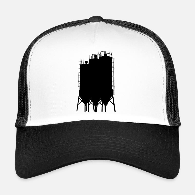 Silo Silhouette Schwarz - Trucker Cap - Weiß/Schwarz