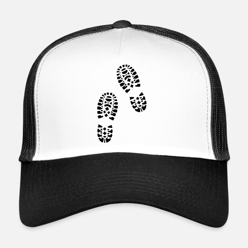 Bottes de randonnée, empreintes de pas Casquette trucker 