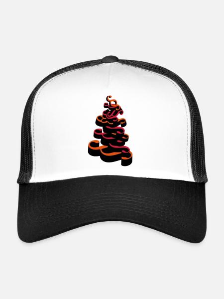 Paragraphes empilés - Casquette trucker  - blanc/noir - Devant