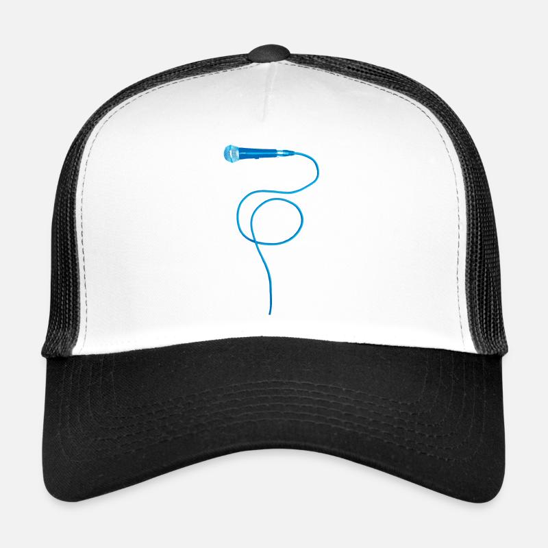 Mikrofon blau - Trucker Cap - Weiß/Schwarz