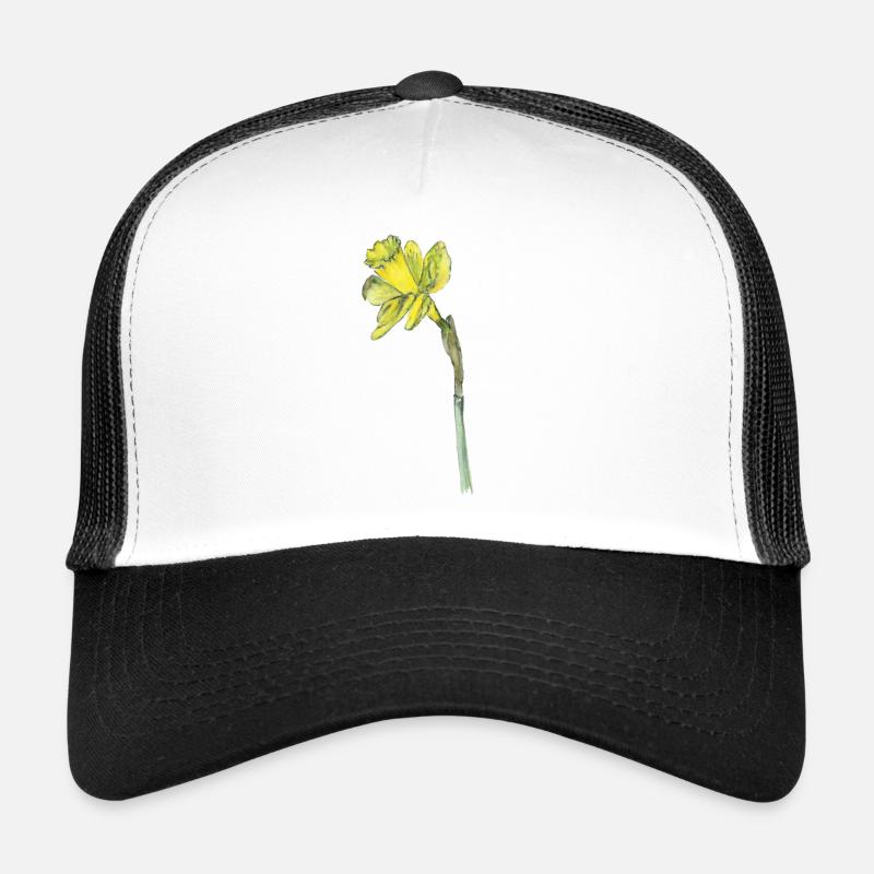Narzisse - Trucker Cap - Weiß/Schwarz