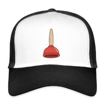 Pömpel / Pümpel / Saugglocke - Trucker Cap - white/black - Front