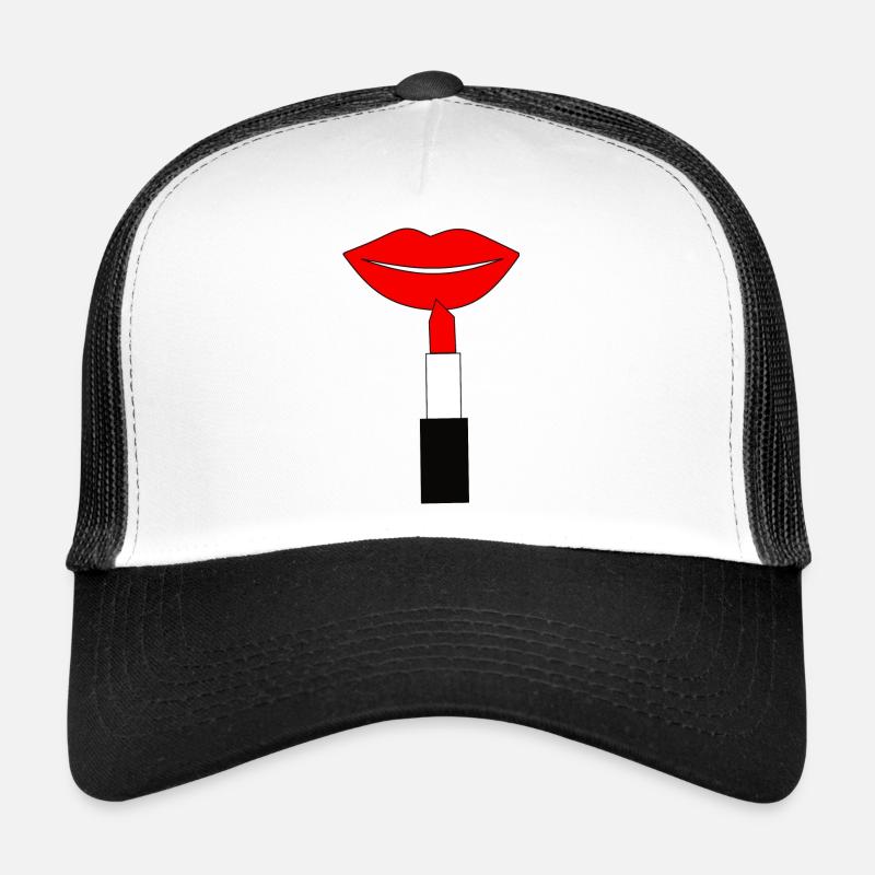 Lippenstift Lippen rot Trucker Cap