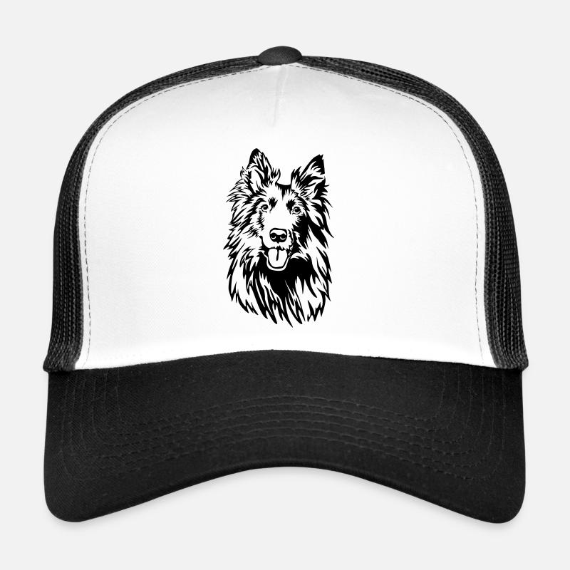 Tête de Groenendael - Casquette trucker  - blanc/noir