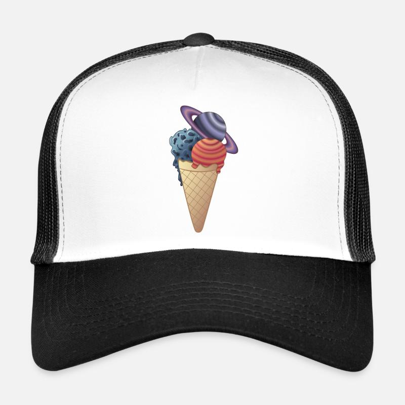 Glaces glacées comme planètes dans un gaufre pour les geeks Casquette trucker 