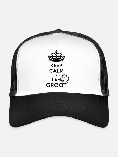 Keep Calm and I am Groot - Casquette trucker  - blanc/noir - Devant