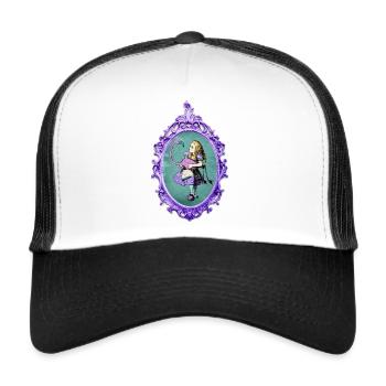 Dark Alice - Alice with Flamingo - Trucker Cap - white/black - Front
