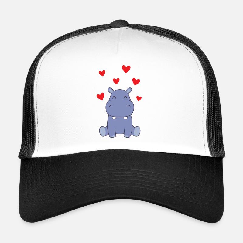 Hippo Liebe - Trucker Cap - Weiß/Schwarz