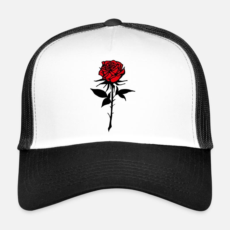 Red Rose Trucker Cap