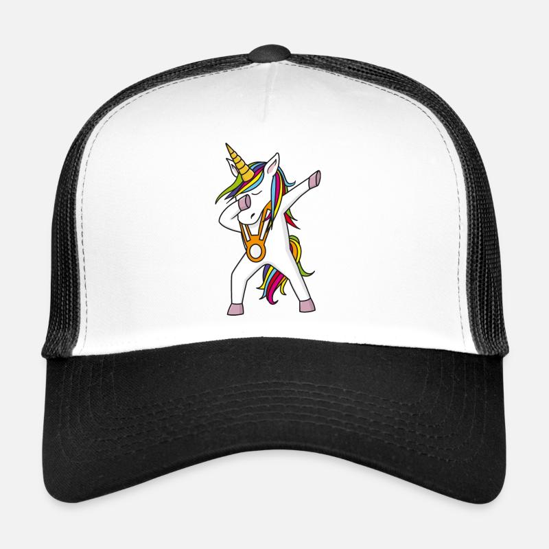Einhorn Kindergartenbändel - Trucker Cap - Weiß/Schwarz