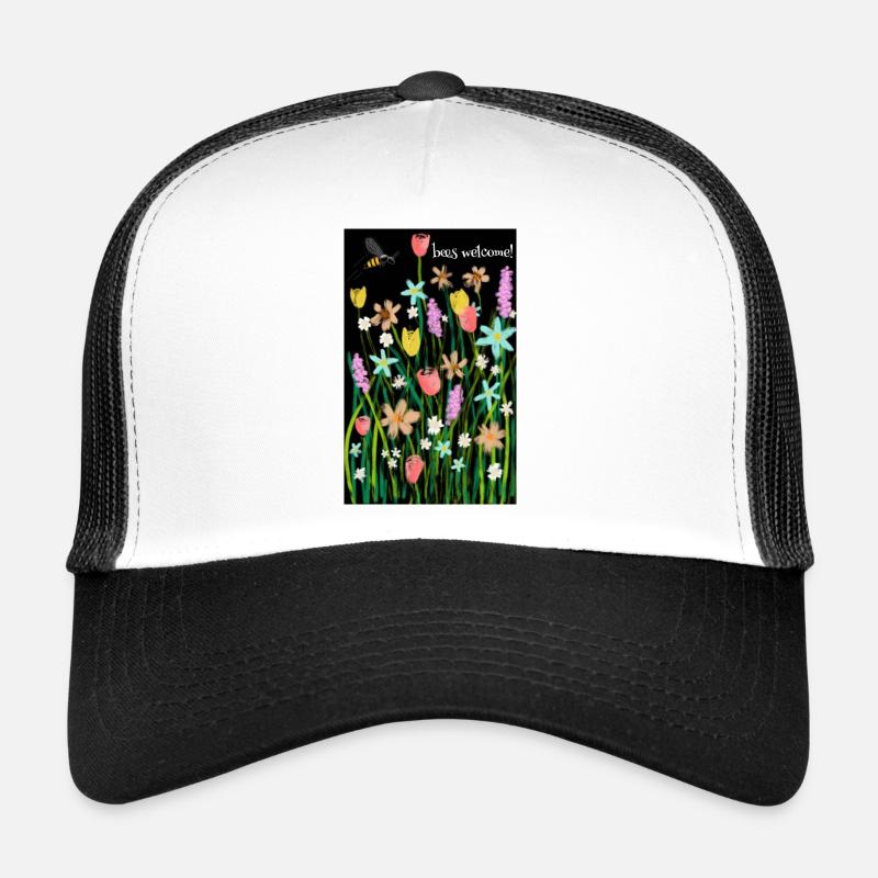 Bee Dream- Bees welcome! - Trucker Cap - white/black