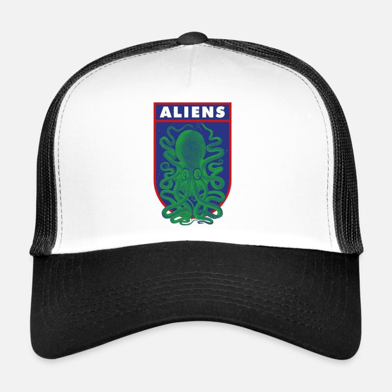 Oktopus-Aliens - Trucker Cap - Weiß/Schwarz