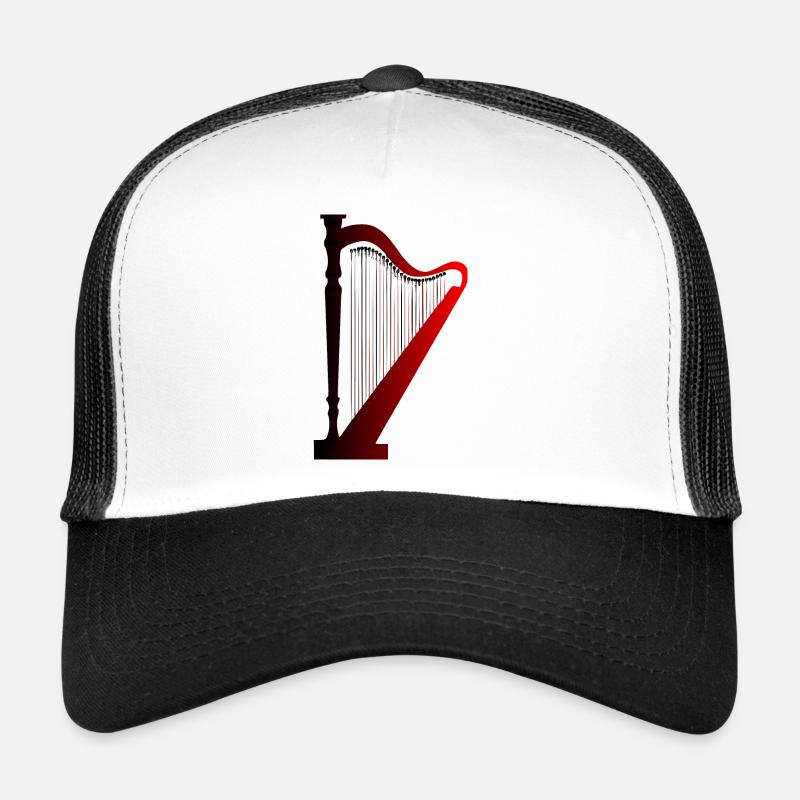 Harfe - Trucker Cap - Weiß/Schwarz