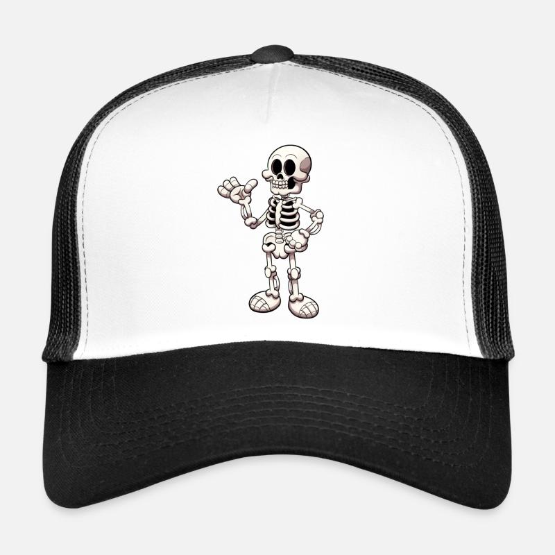 Skeleton - Trucker Cap - white/black
