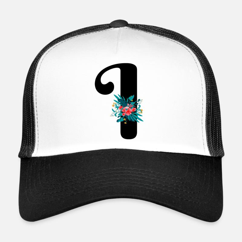 lettre I fleuris Casquette trucker 