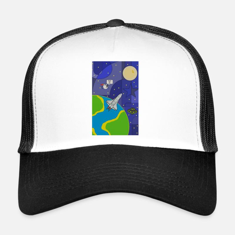 MOCHI WORLD UNIVERSUM - Trucker Cap - Weiß/Schwarz
