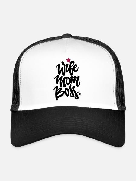 Mama Power - Wife mom Bos - Trucker Cap - white/black - Front