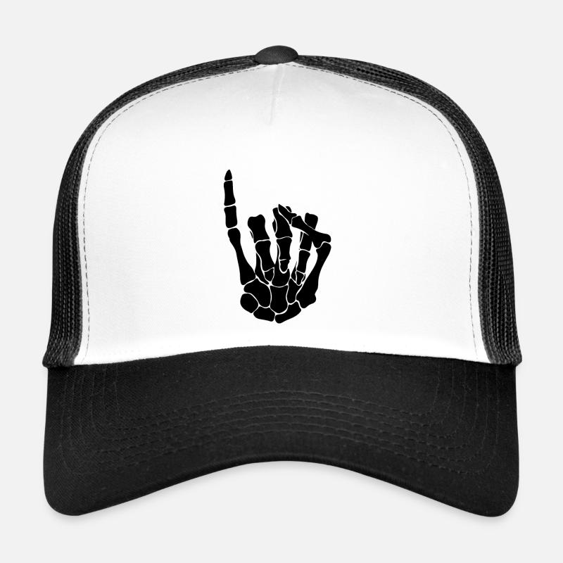 klenkes skelett, schwarz - Trucker Cap - Weiß/Schwarz