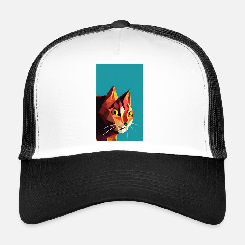 Cat AI Generated Art - Trucker Cap - Weiß/Schwarz