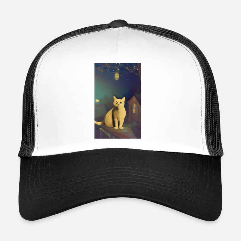 Cat AI Generated Art - Trucker Cap - white/black