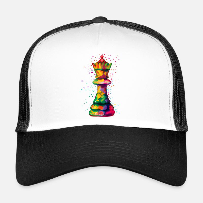 Kunst Schachfigur Königen - Trucker Cap - Weiß/Schwarz