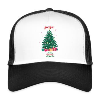 god jul Merry Christmas T-Shirt - Trucker Cap - white/black - Front