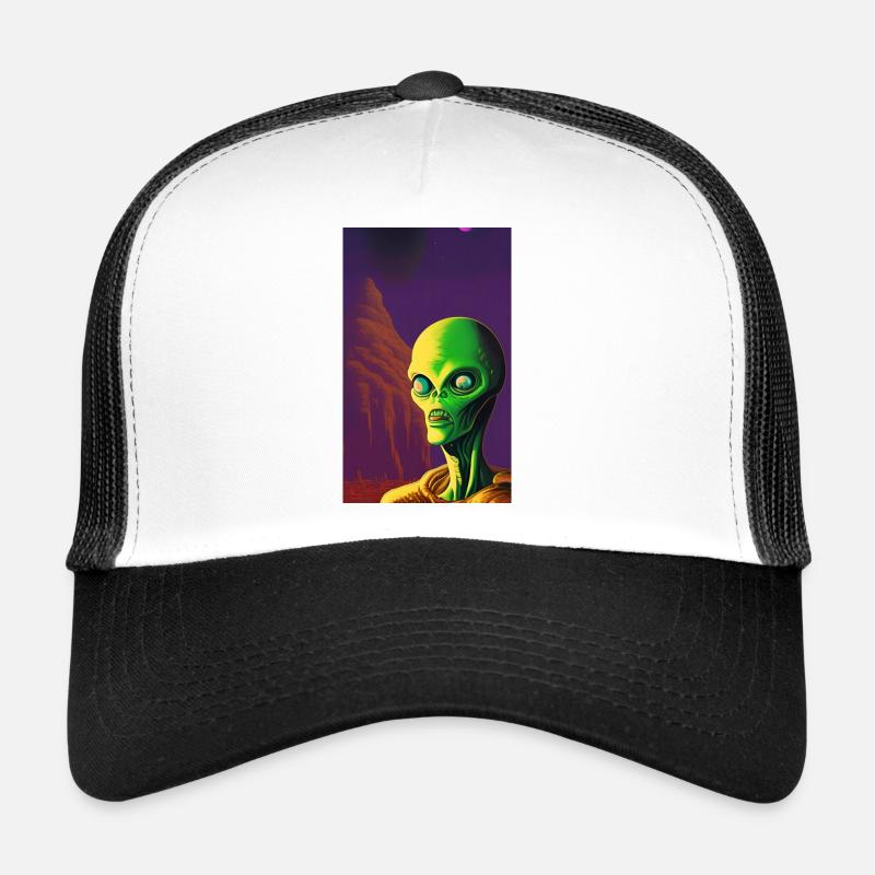 Creepy Horror Comic Alien sur une planète étrange Casquette trucker 
