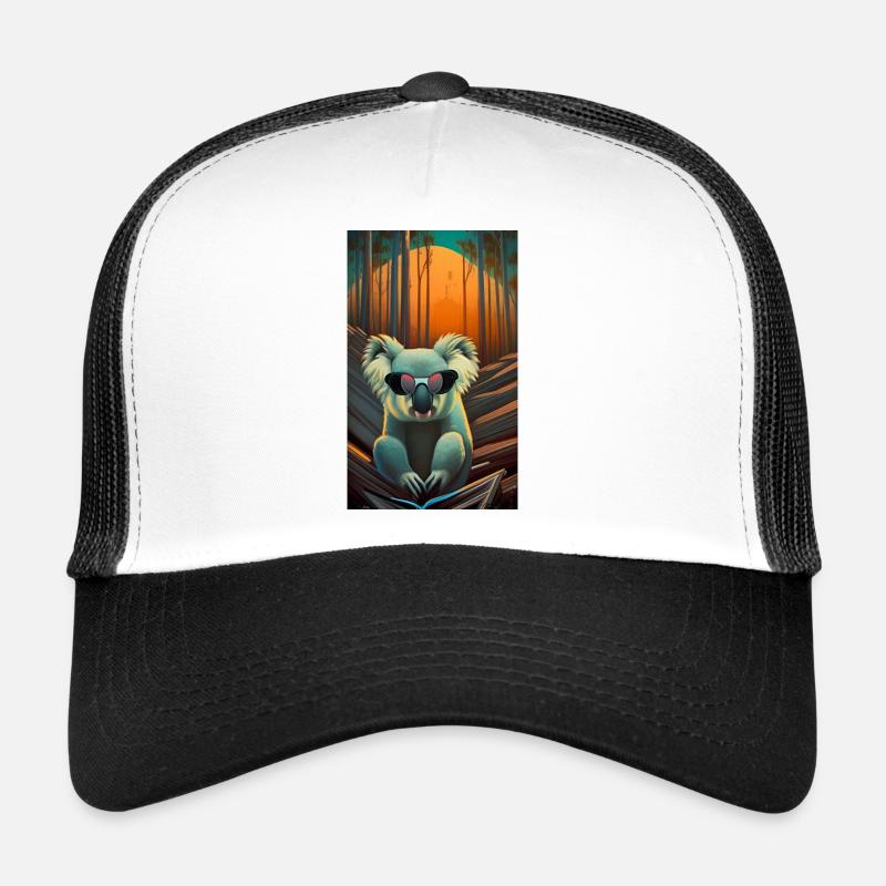Dessin d’un koala cool avec des lunettes de soleil Casquette trucker 