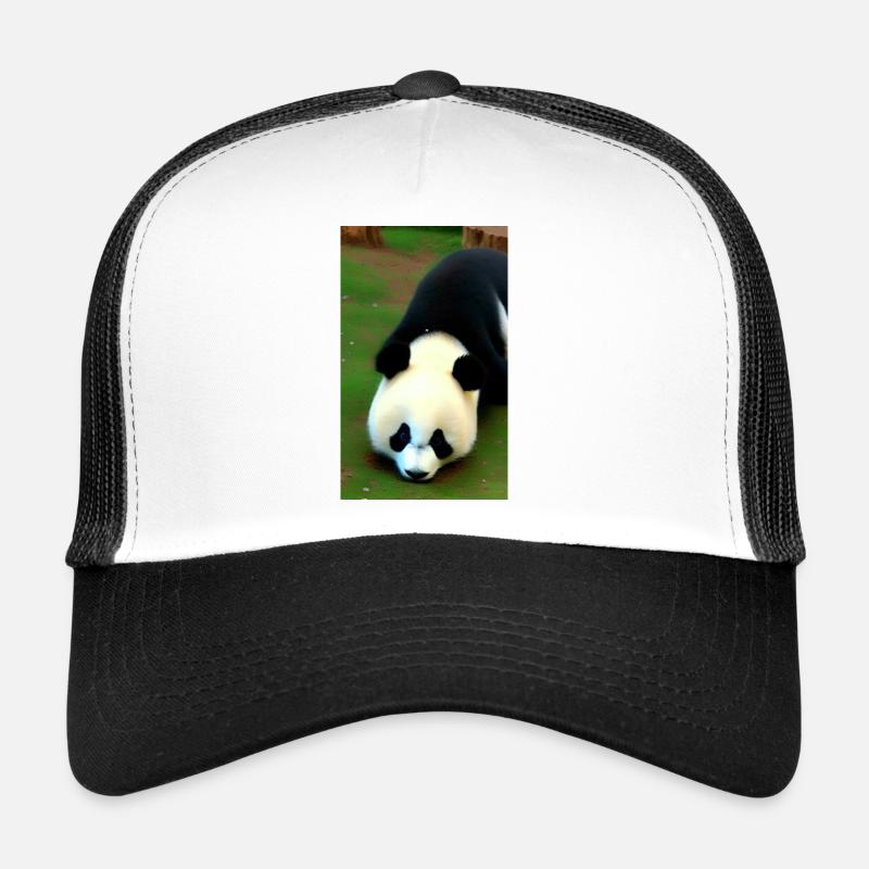 Panda cool portrait dessin gros plan cool Casquette trucker 