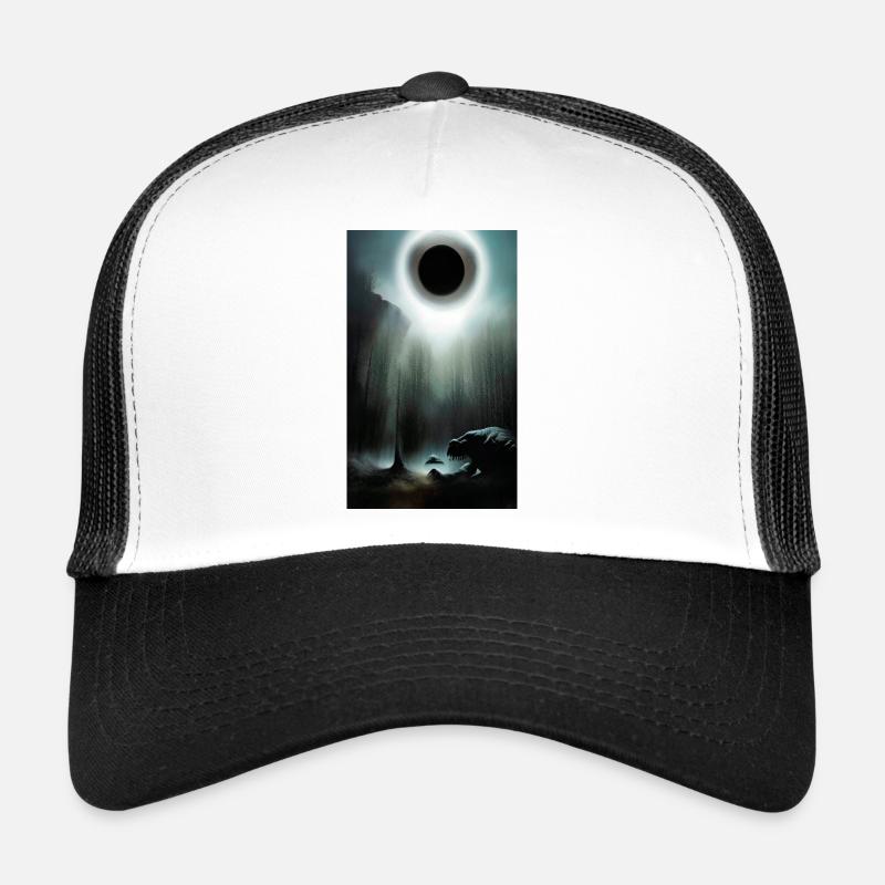 Gruseliger Horror-Comic Alien auf einem fremden Planeten Land - Trucker Cap - Weiß/Schwarz