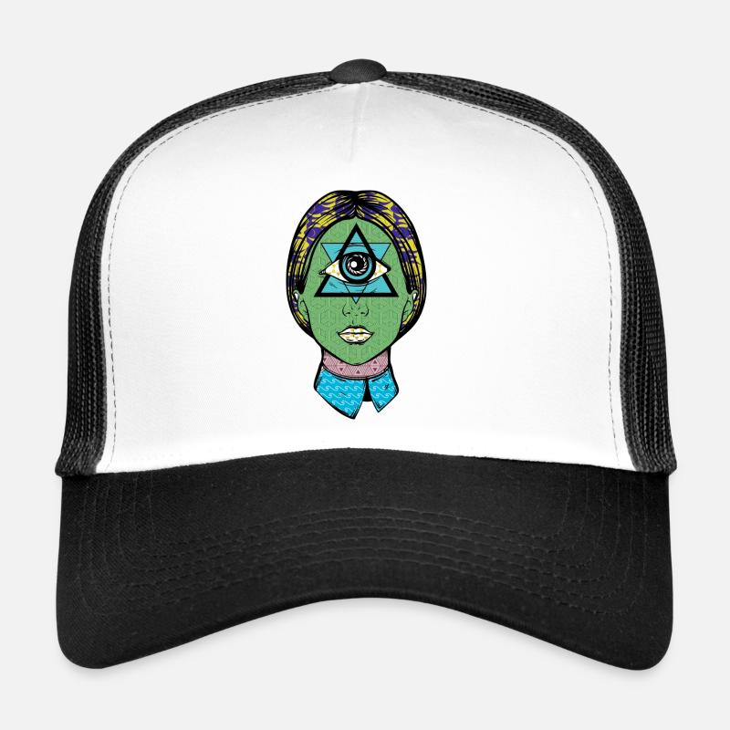 FACE WITH 3 EYES - Trucker Cap - white/black