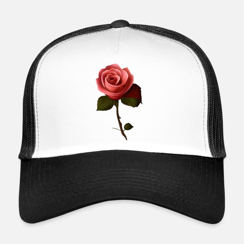 Rose - Casquette trucker  - blanc/noir