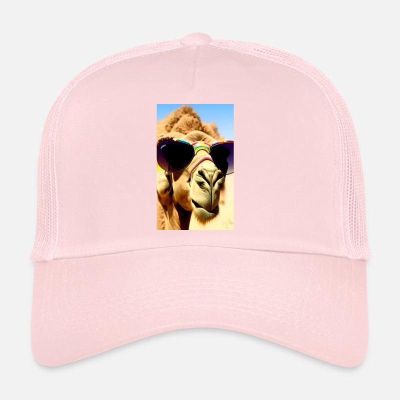 cool camel holiday selfie desert sunglasses comic Trucker Cap