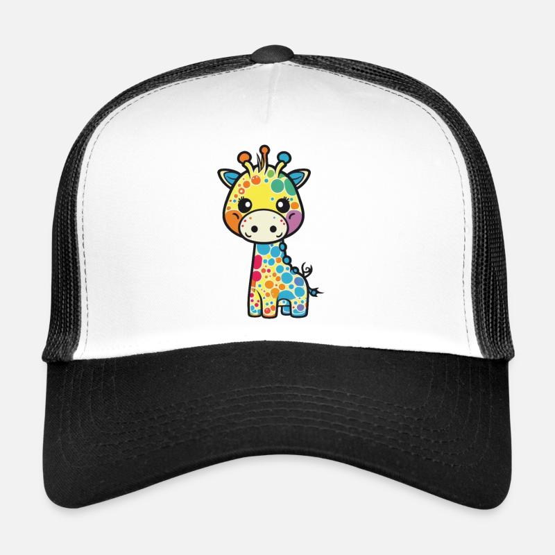 Kawaii mignonne girafe colorée heureuse Casquette trucker 