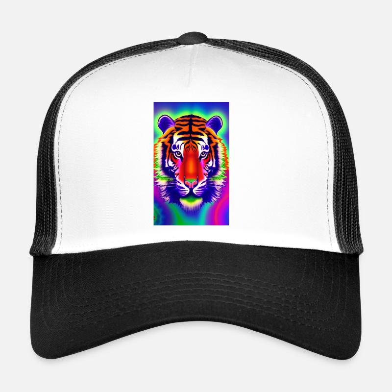 Psychedelic tiger - Trucker Cap - white/black