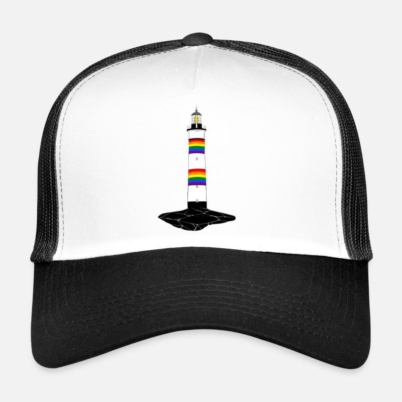 LGBT-Leuchtturm - Trucker Cap - Weiß/Schwarz