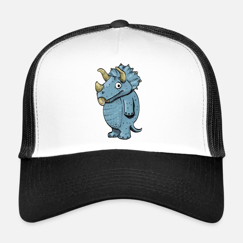 Tricératops - Casquette trucker  - blanc/noir