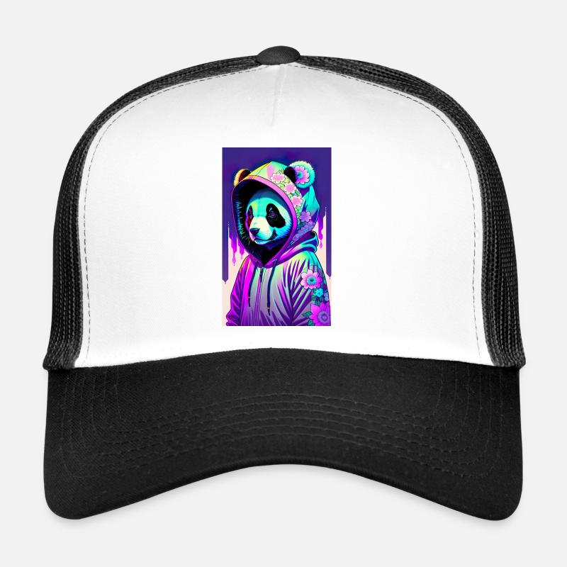 ARTWORK Panda Gangsta - Trucker Cap - Weiß/Schwarz