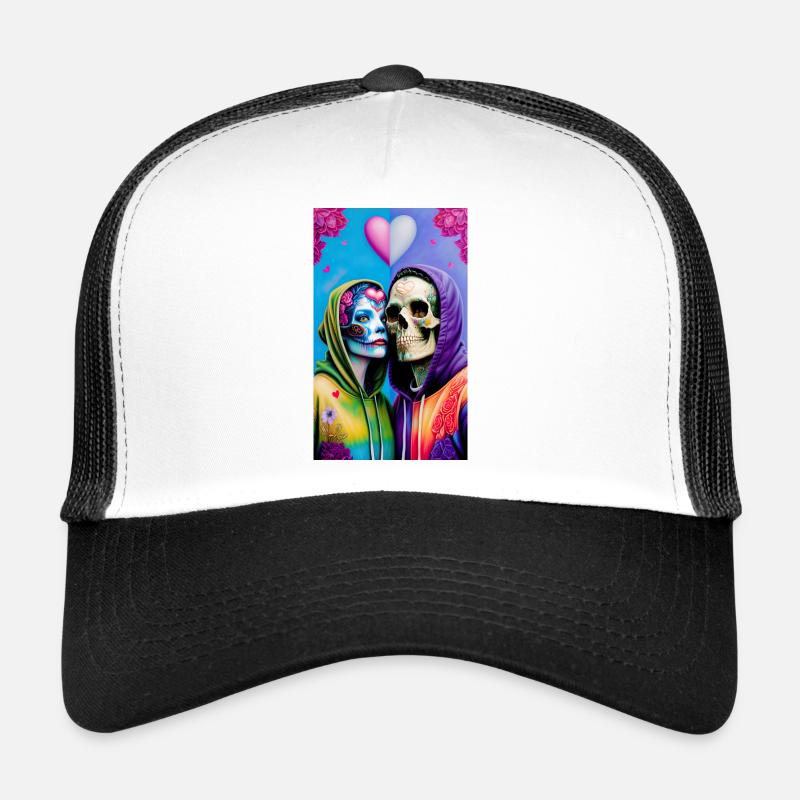 ARTWORK Love Skull - Trucker Cap - Weiß/Schwarz