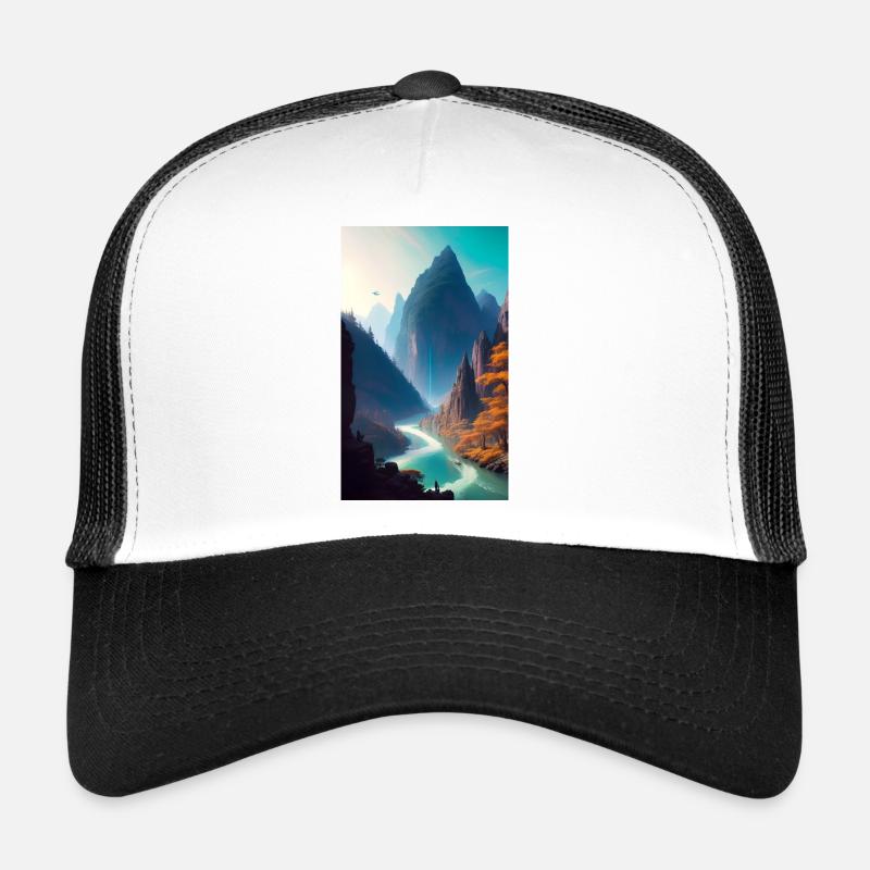 River Mountains - Trucker Cap - white/black