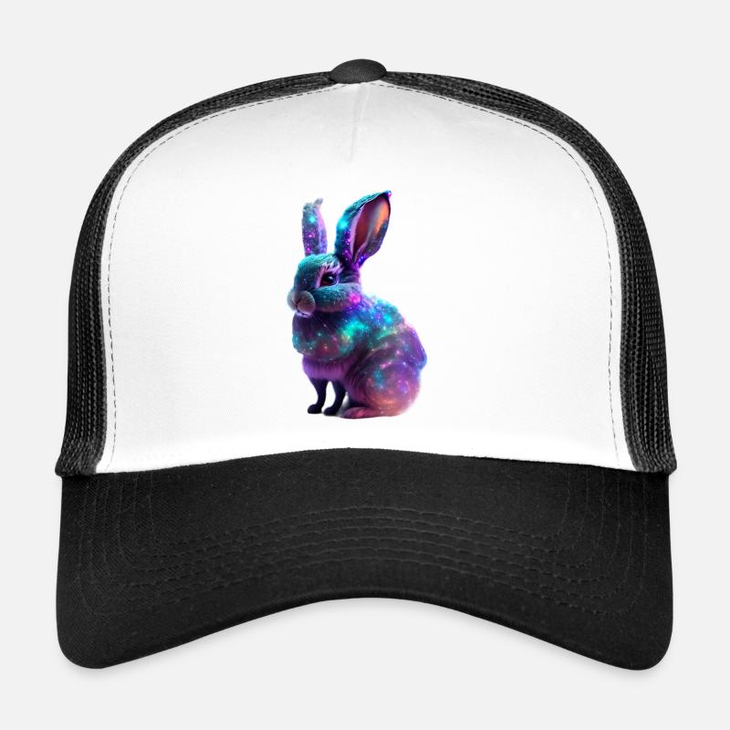 Nébuleuse Cosmique Lapin - Casquette trucker  - blanc/noir