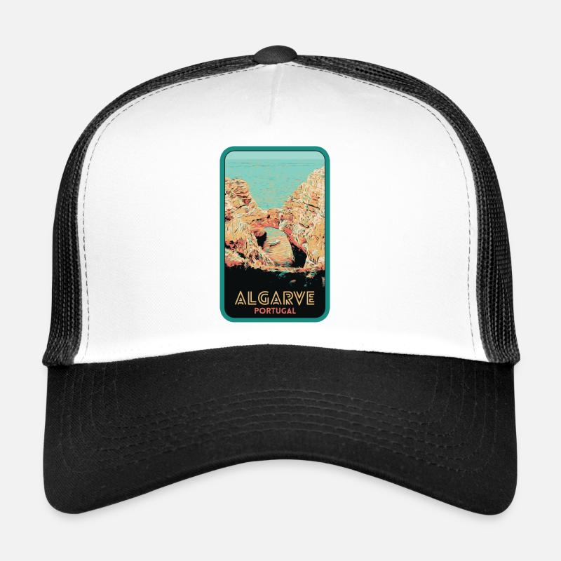 Emblematic cliffs of the Algarve: Original view - Trucker Cap - white/black