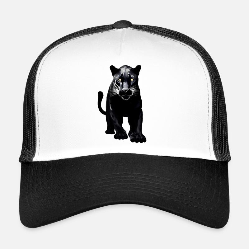 Léopard noir - Casquette trucker  - blanc/noir