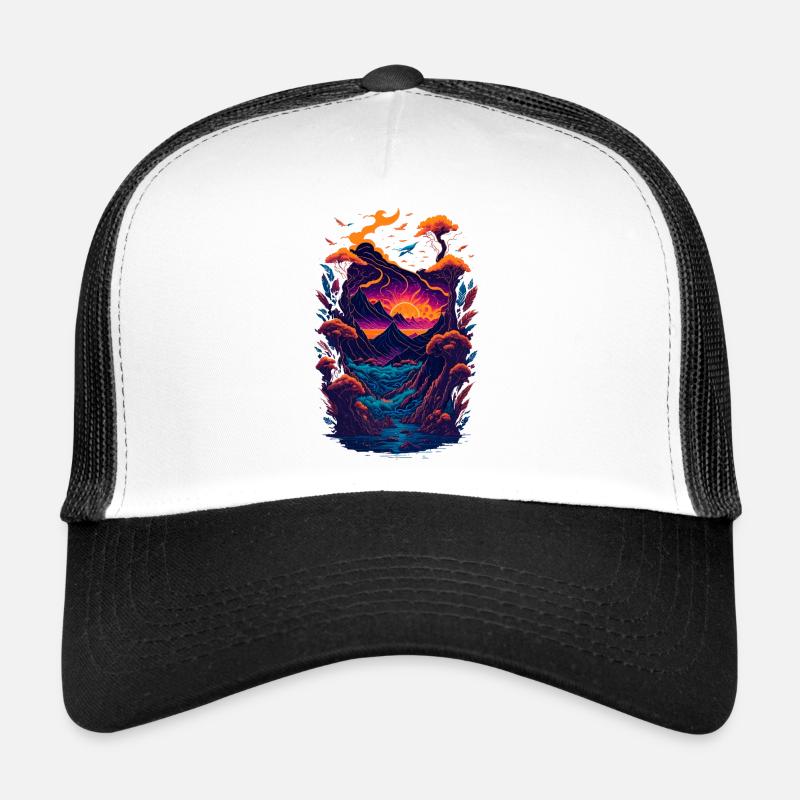 Fantastische Landschaftsillustration Trucker Cap
