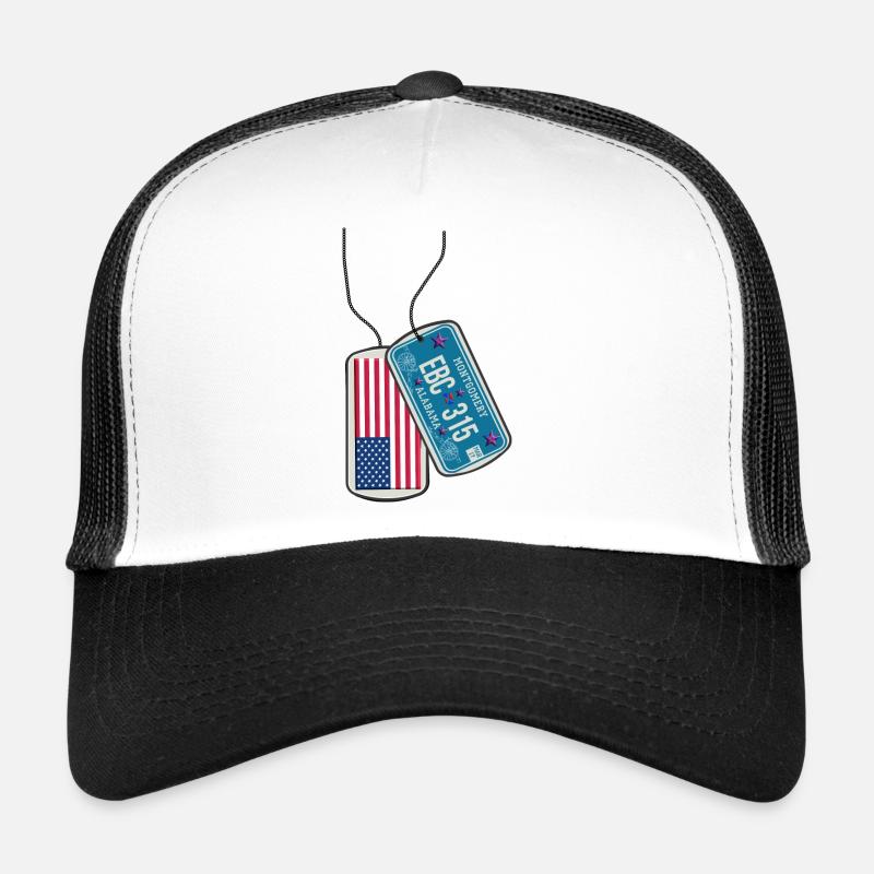 Plaque d’identité drapeau de l’ALABAMA Casquette trucker 