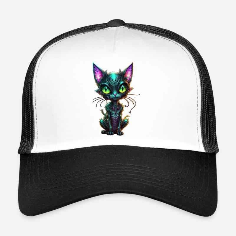 Alien Cat - Trucker Cap - Weiß/Schwarz