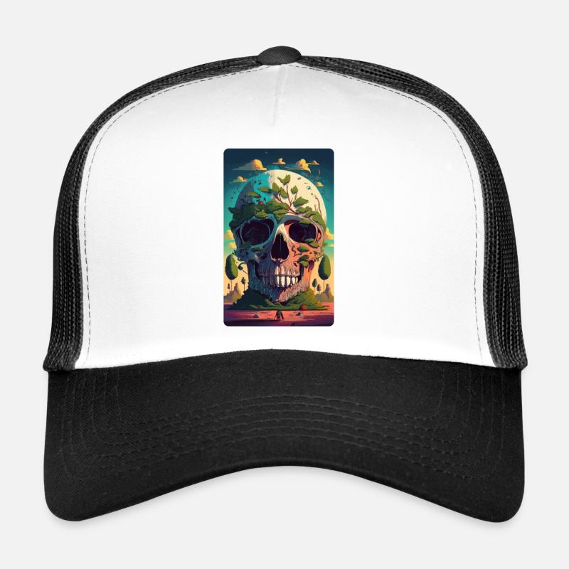 Giant Skull - Trucker Cap - white/black