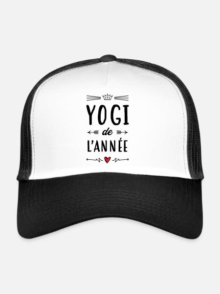 Yogi de l'année / Yoga - Casquette trucker  - blanc/noir - Devant