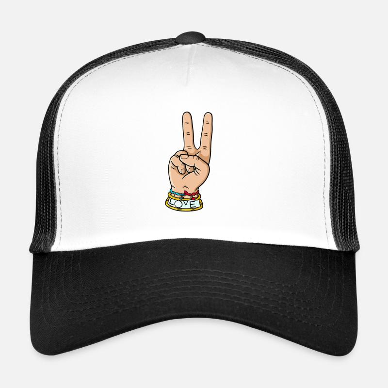 hand peace love Trucker Cap